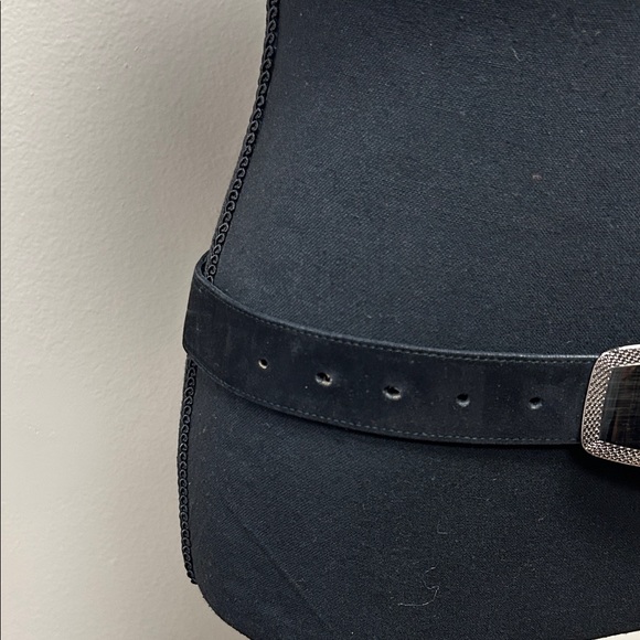 Prada Black suede Belt with Silver Buckle - Picture 3 of 3